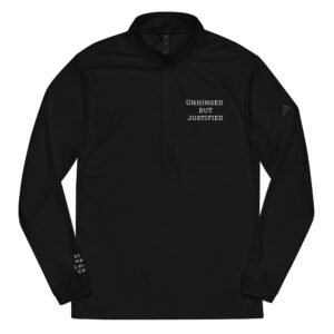 unhinged but justified quarter zip pullover