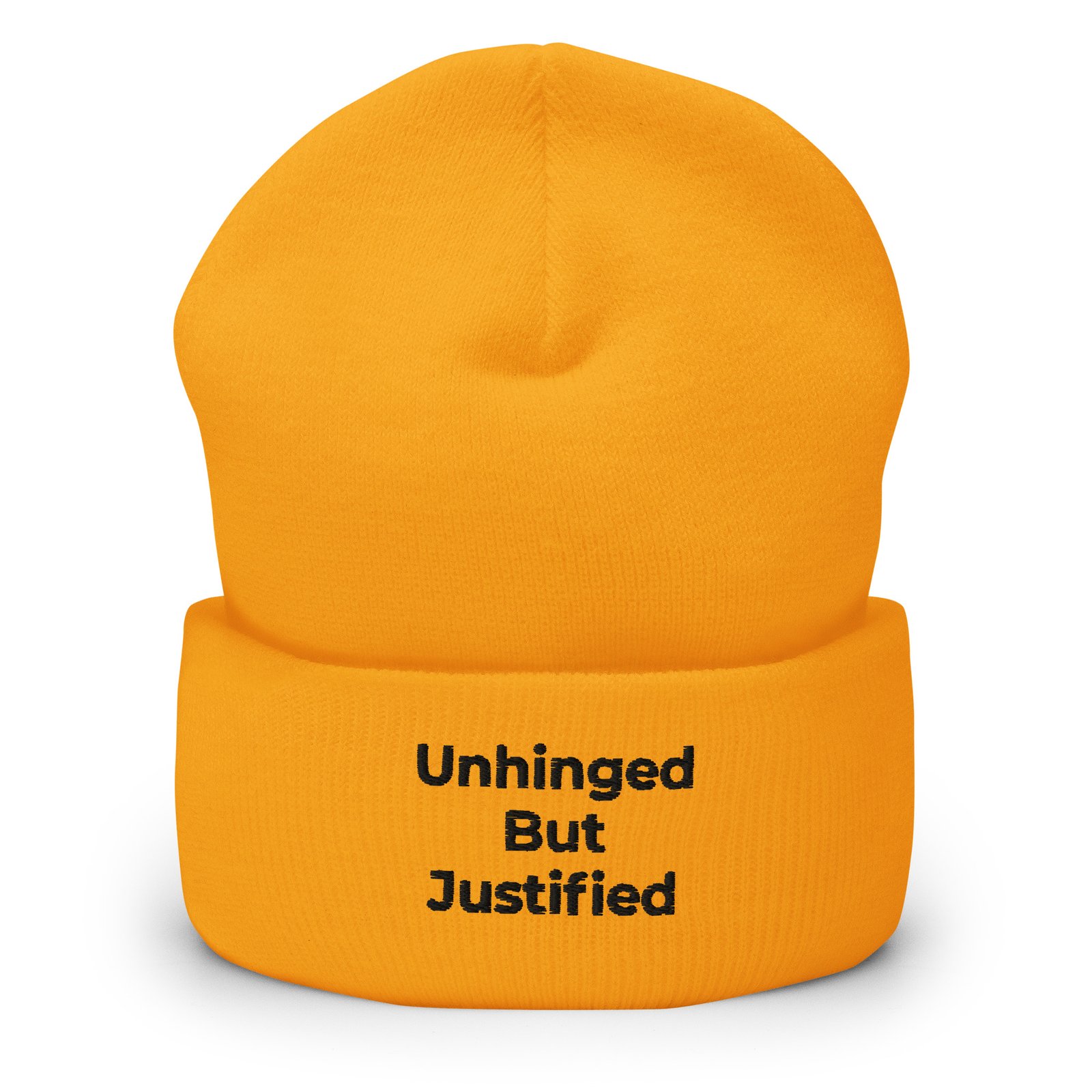 unhinged but justified cuffed beanie unhinged but justified cuffed beanie
