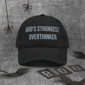 god’s strongest overthinker hat – funny christian mental health cap for anxious believers