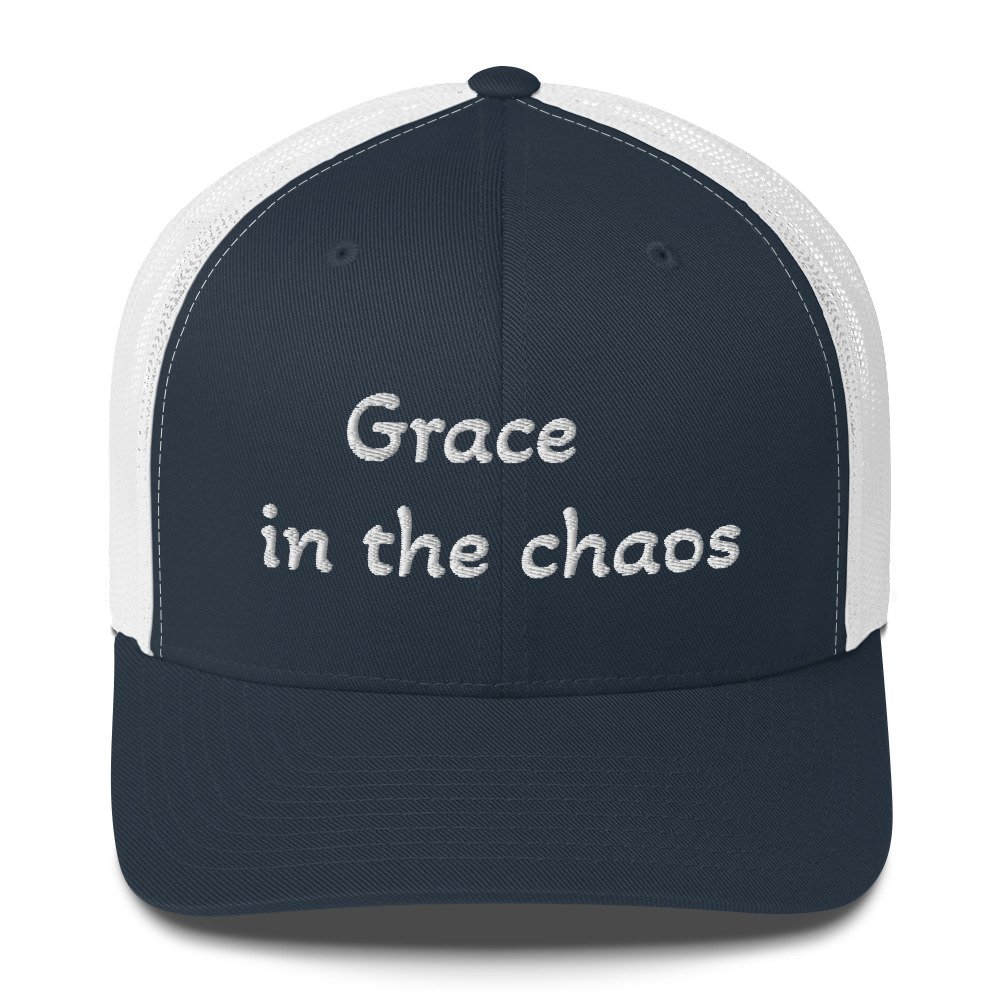 grace in the chaos christian trucker cap – minimal faith hat for anxious christians, mental health + faith apparel grace in the chaos christian trucker cap – minimal faith hat for anxious christians, mental health + faith apparel