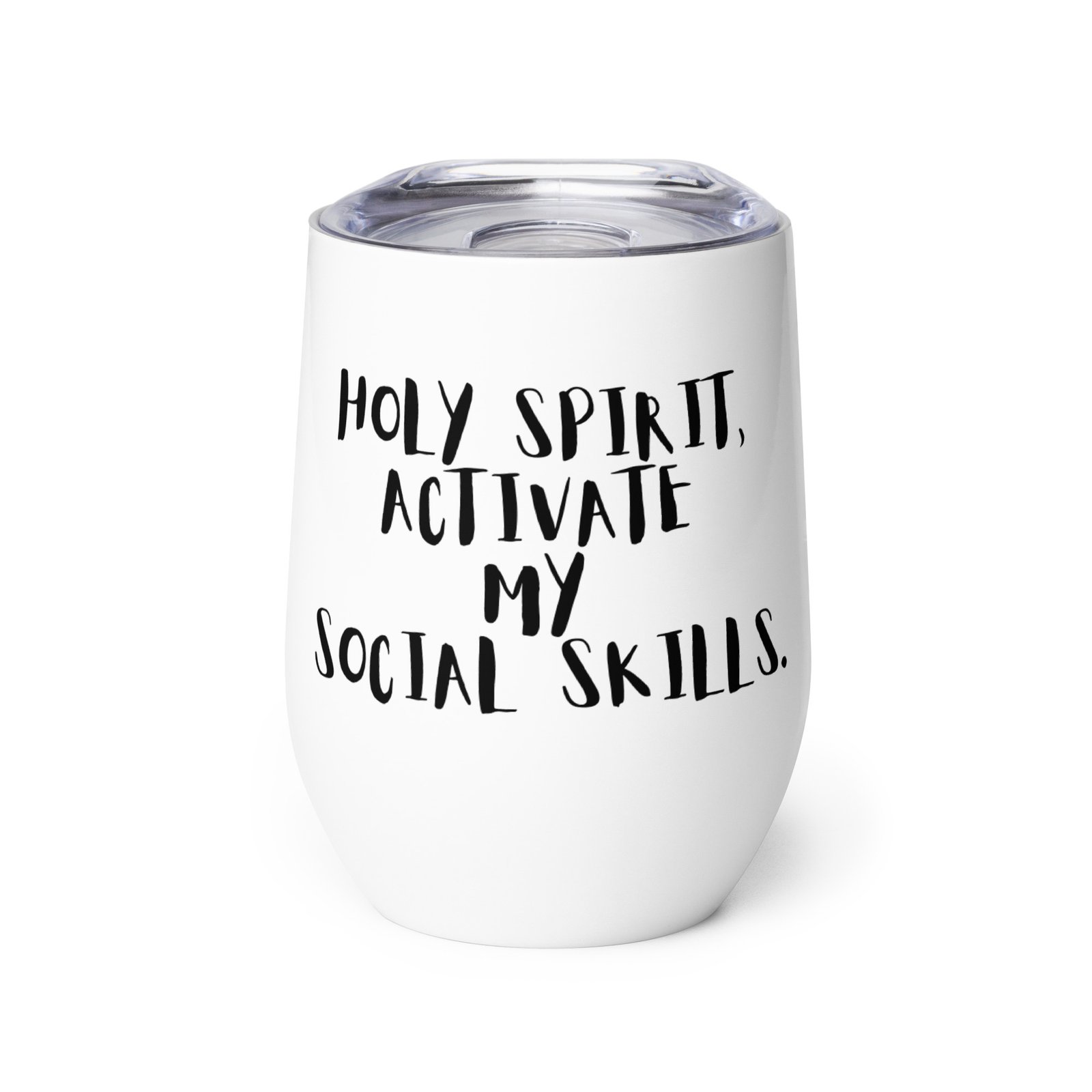 funny christian wine tumbler – ‘holy spirit, activate my social skills’ – faith gift for introverts, anxious christians, church besties & bible study funny christian wine tumbler – ‘holy spirit, activate my social skills’ – faith gift for introverts, anxious christians, church besties & bible study